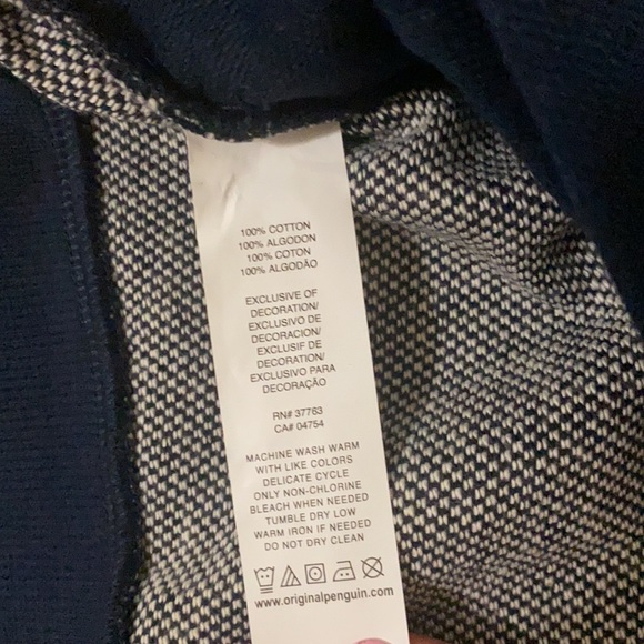 ORIGINAL PENGUIN Jacquard Navy Sweater